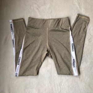 Stronger Label Leggings Tan/Brown